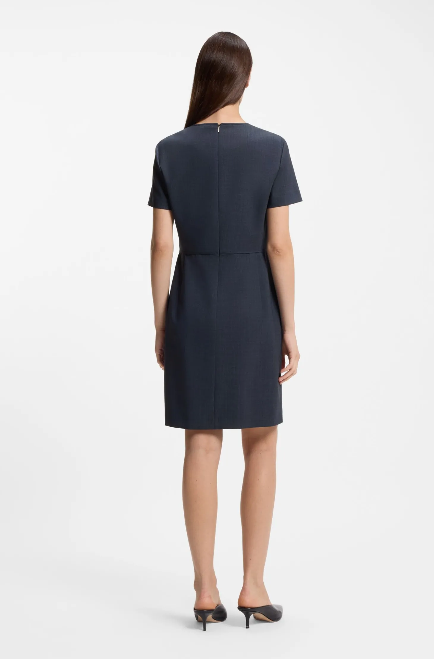 Business-Kleid aus melierter Schurwolle