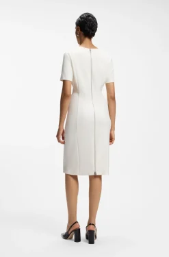 Business-Kleid mit V-Ausschnitt und Nahtdetails
