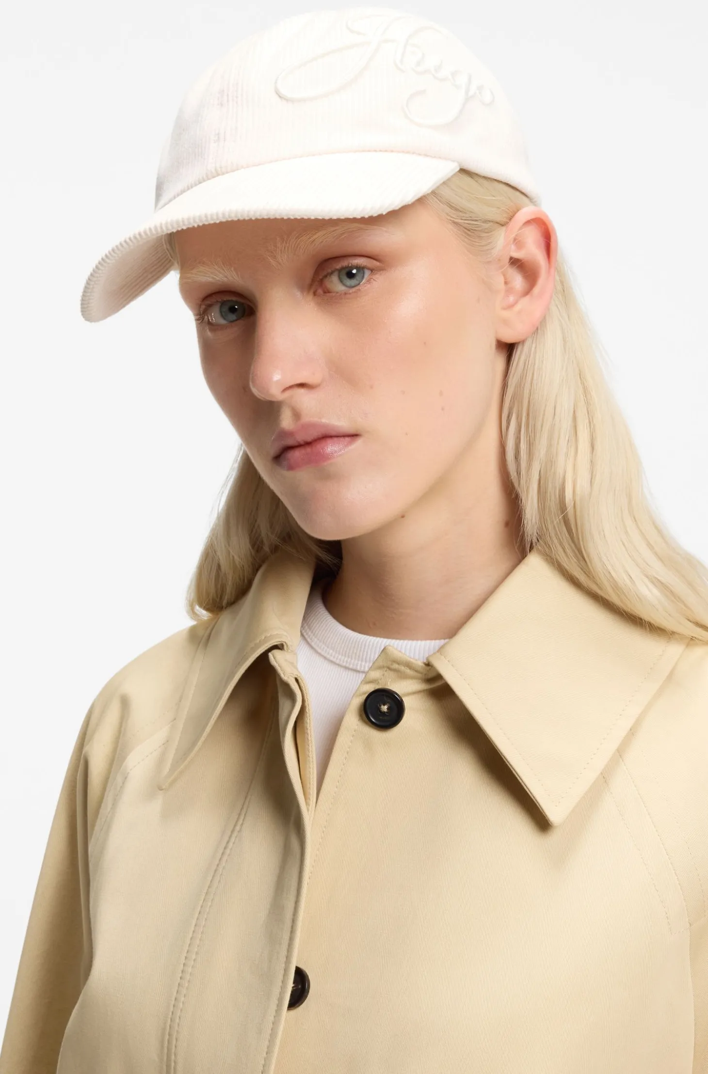 Cap aus Baumwoll-Cord mit Logo-Stickerei
