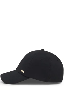 Cap aus Baumwoll-Mix mit Cordstruktur und Metall-Logo