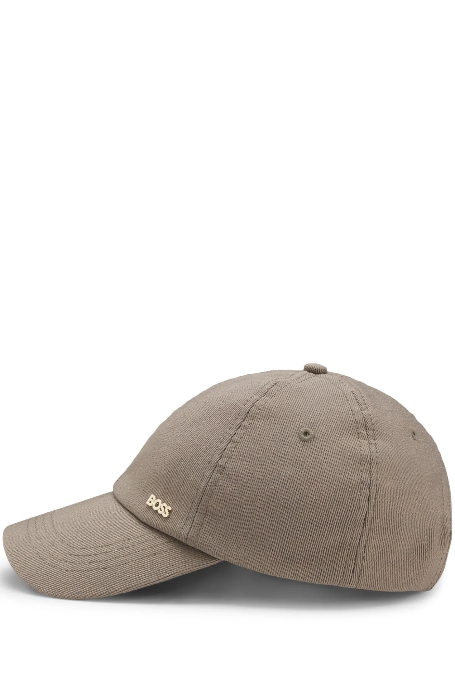 Cap aus Baumwoll-Mix mit Cordstruktur und Metall-Logo