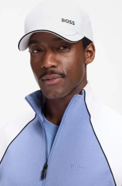 Cap aus Baumwoll-Twill mit Kontrast-Details und Logo-Stickerei
