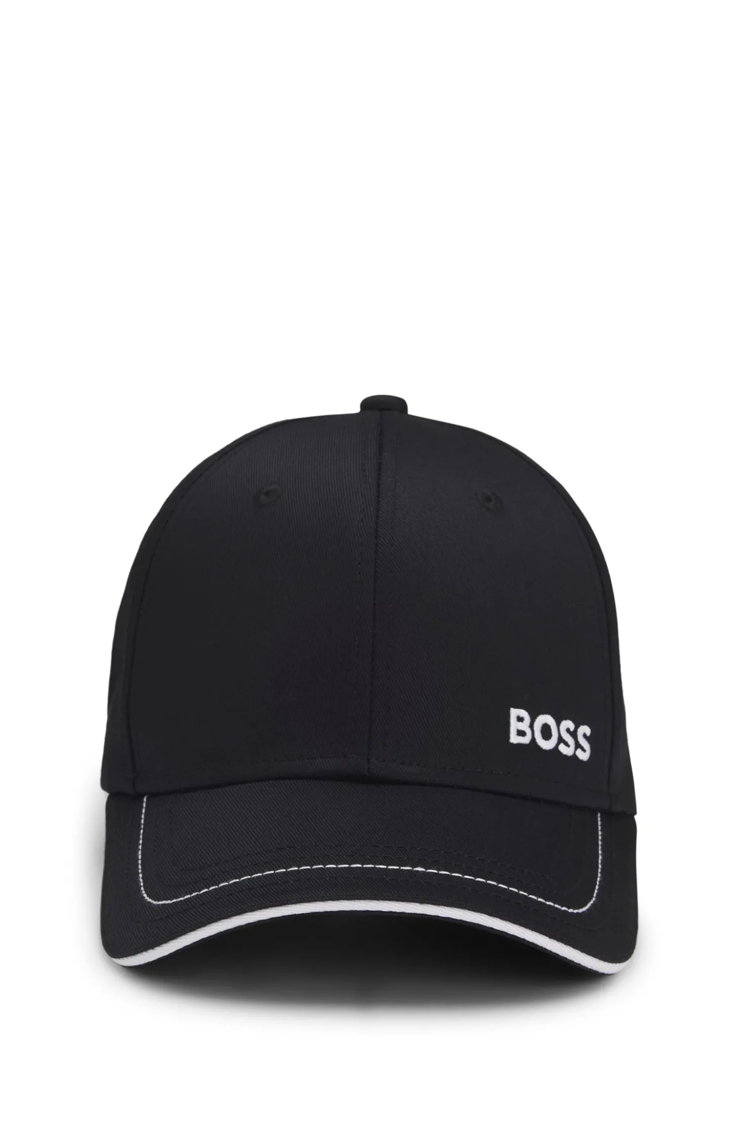 Cap aus Baumwoll-Twill mit Kontrast-Details und Logo-Stickerei