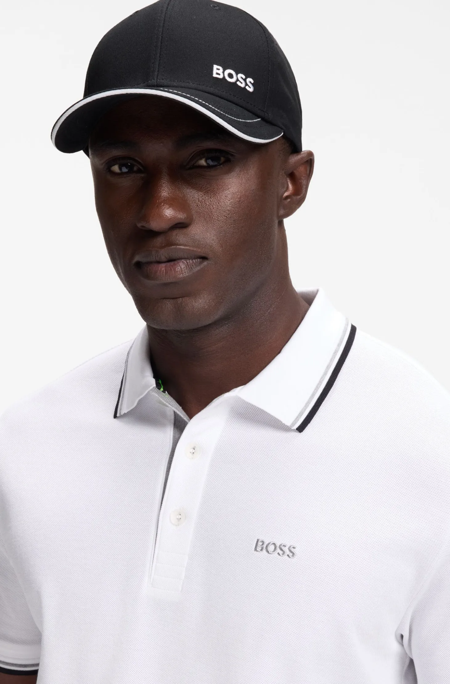 Cap aus Baumwoll-Twill mit Kontrast-Details und Logo-Stickerei