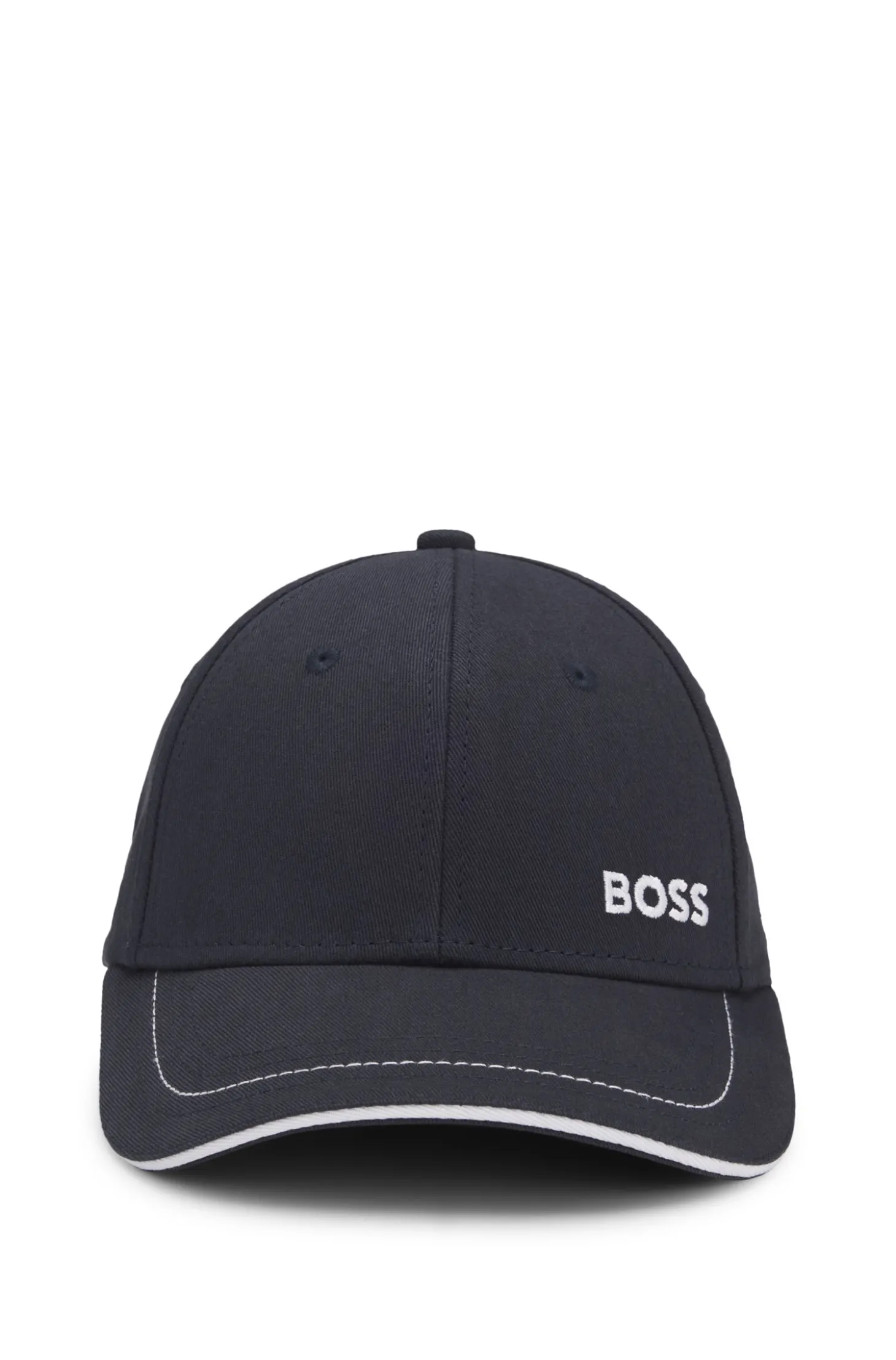 Cap aus Baumwoll-Twill mit Kontrast-Details und Logo-Stickerei