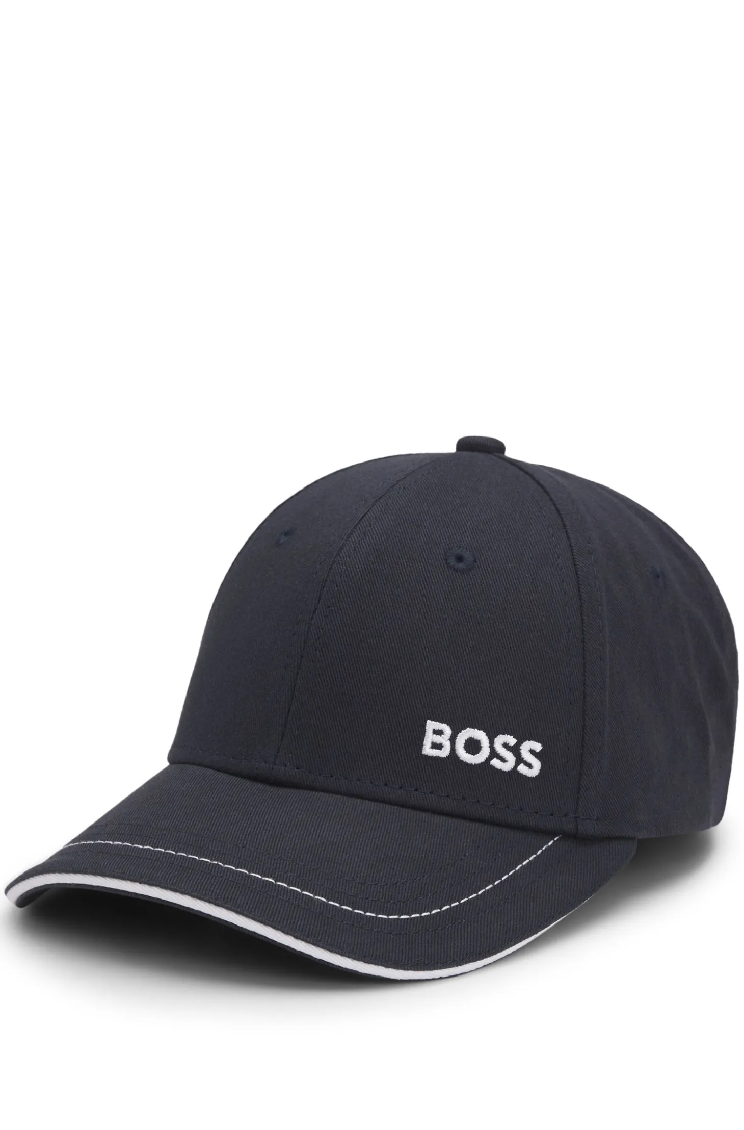 Cap aus Baumwoll-Twill mit Kontrast-Details und Logo-Stickerei