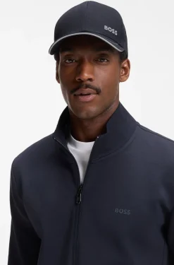 Cap aus Baumwoll-Twill mit Kontrast-Details und Logo-Stickerei