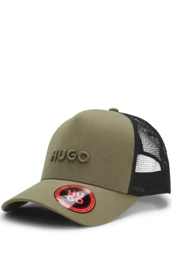 Cap aus Baumwoll-Twill mit Mesh-Einsätzen