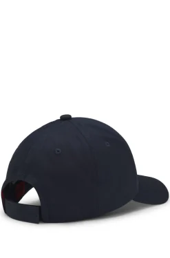 Cap aus Baumwoll-Twill mit rotem Logo-Label