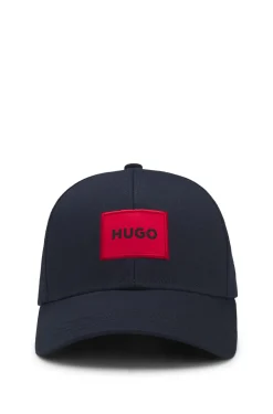 Cap aus Baumwoll-Twill mit rotem Logo-Label