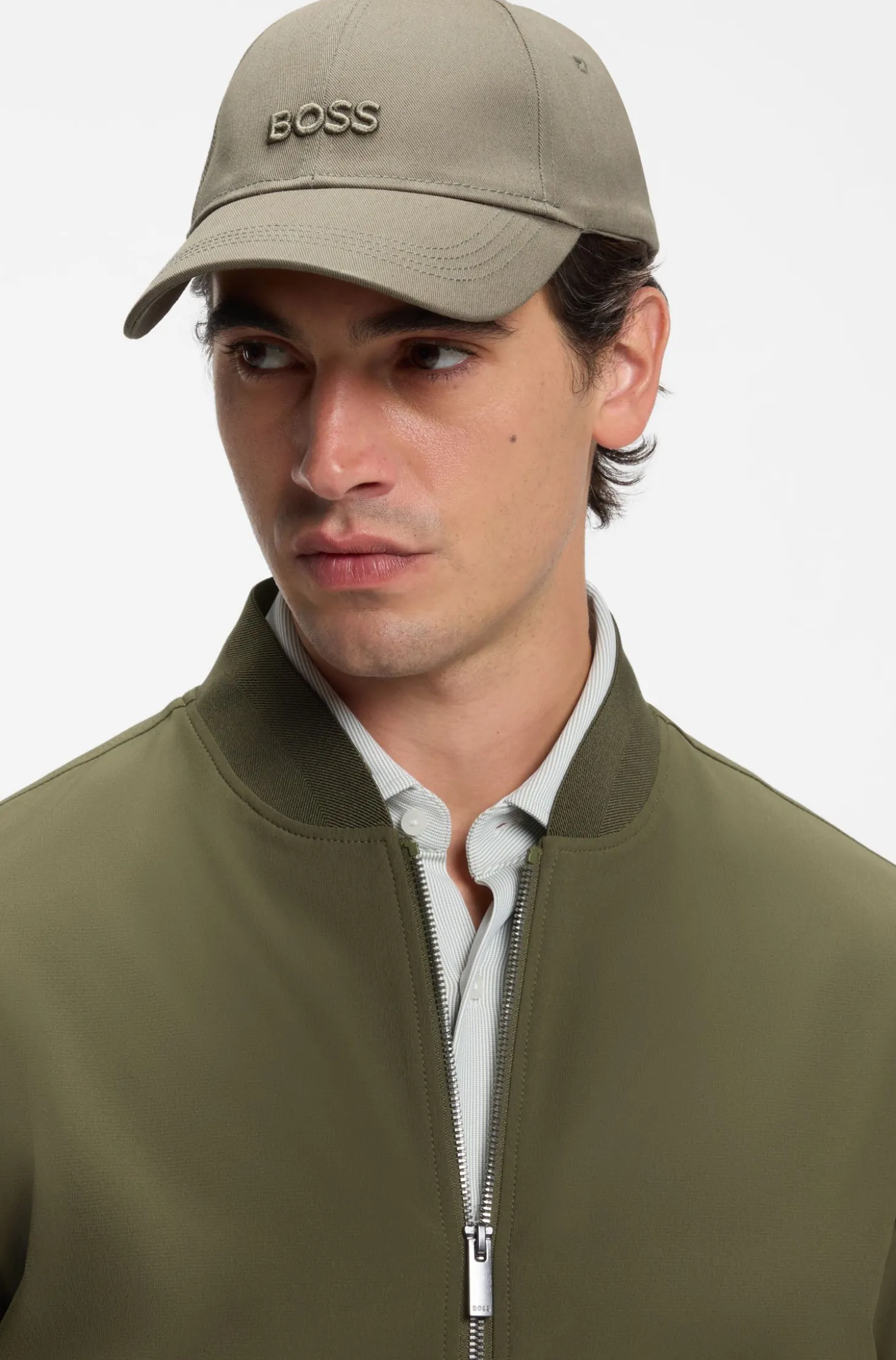 Cap aus Baumwoll-Twill mit tonaler Logo-Stickerei