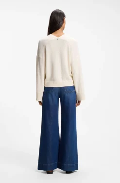 Cardigan aus Baumwoll-Mix mit Krawatten-Vorderseite
