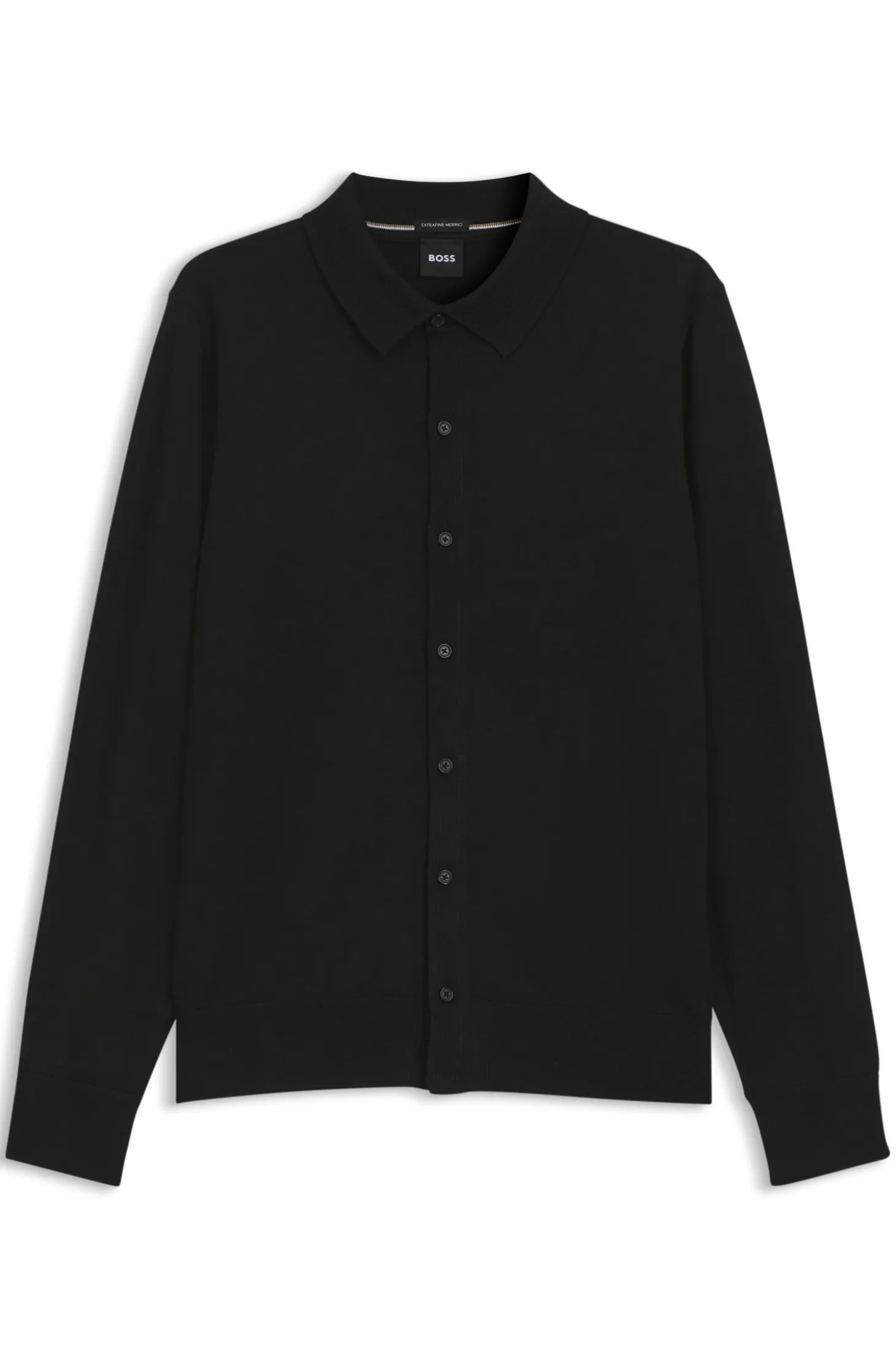 Cardigan aus Schurwolle mit Polokragen