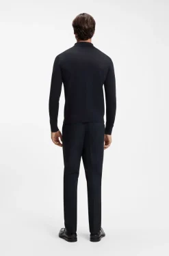 Cardigan aus Schurwolle mit Polokragen