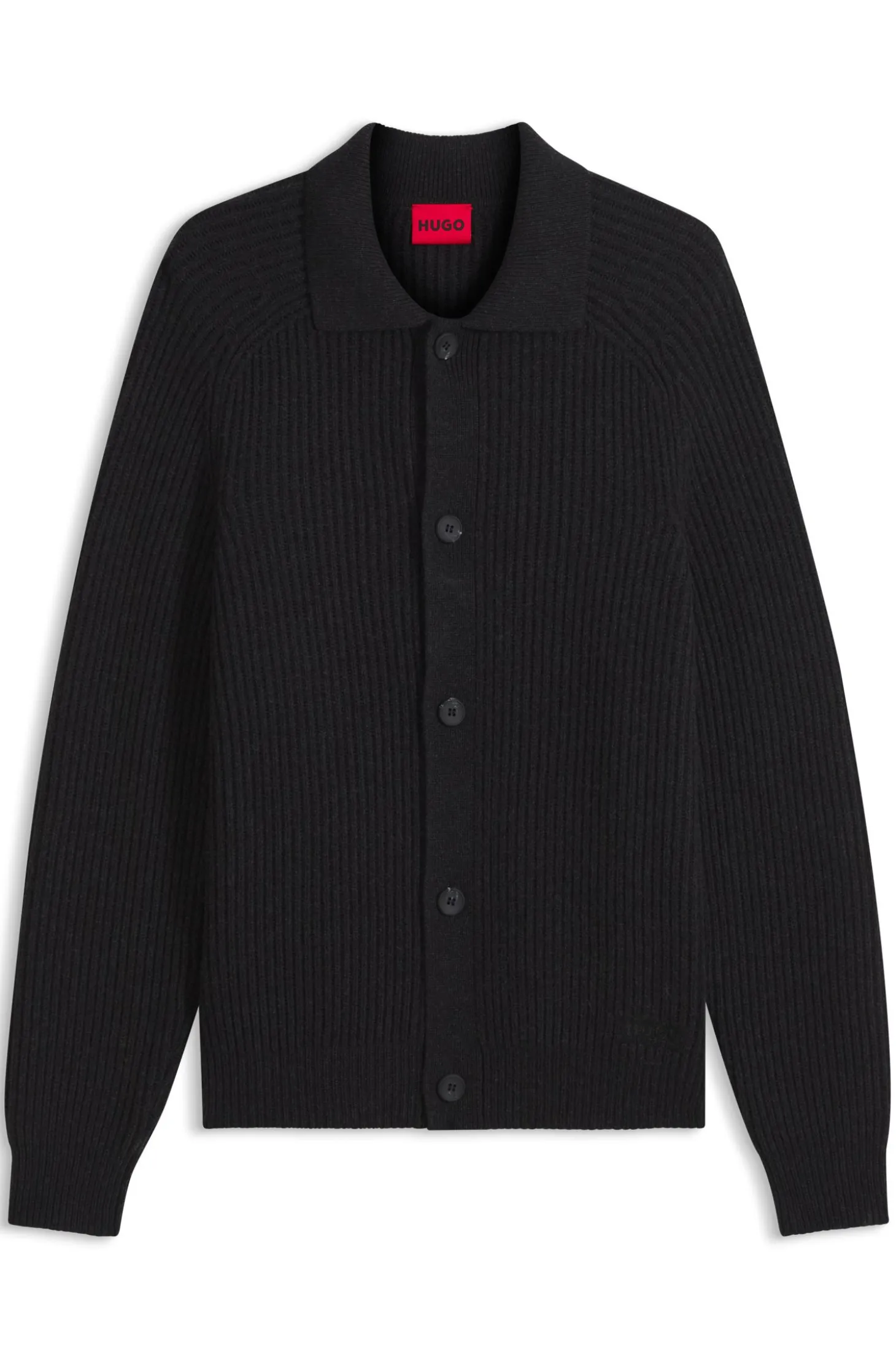 Cardigan aus Schurwoll-Mix mit Hemdkragen