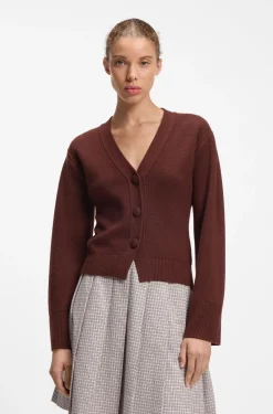 Cardigan aus Woll-Mix mit Logo-Niete