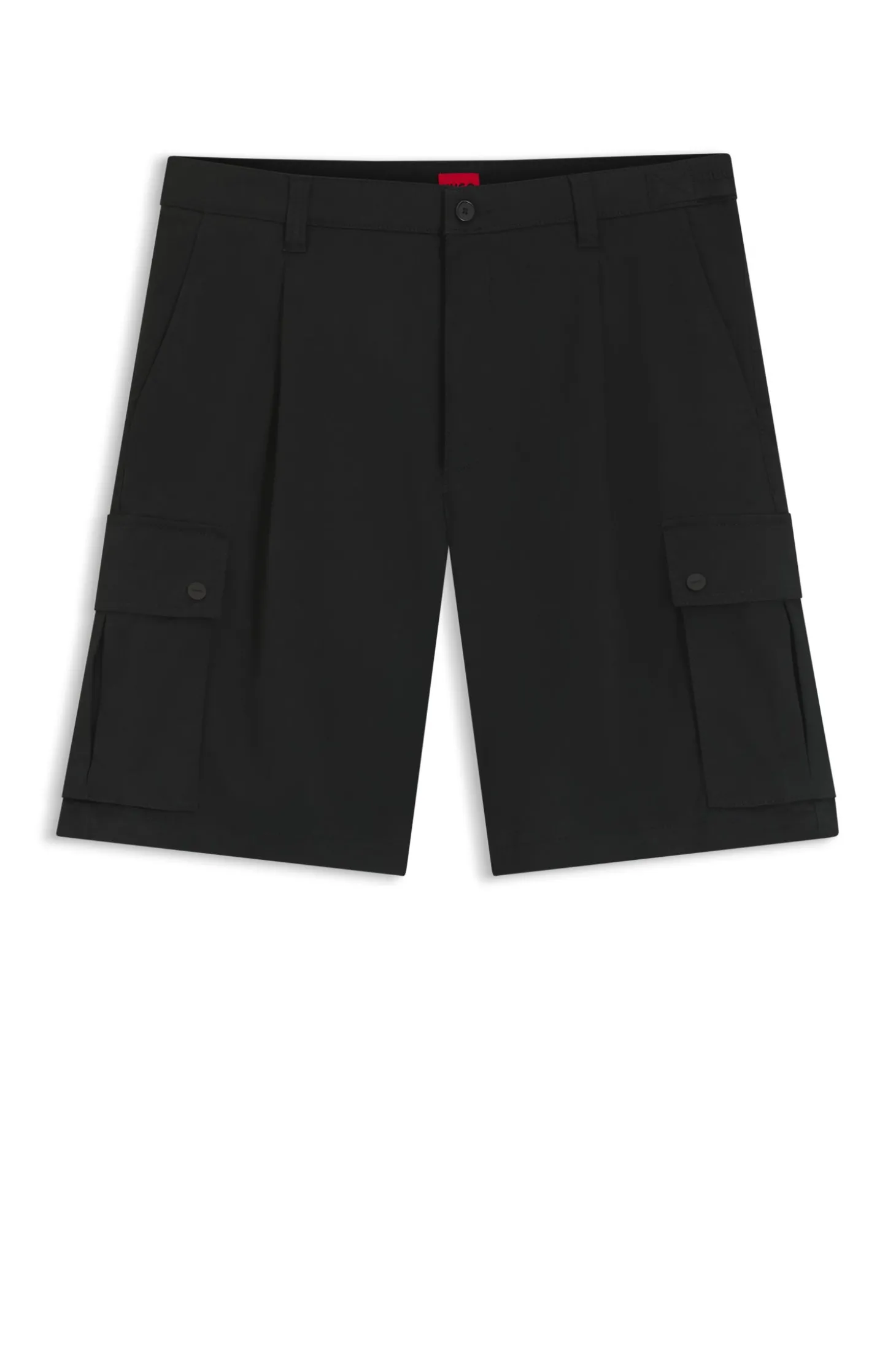 Cargo-Shorts aus Stretch-Baumwolle mit Bundfalten vorn