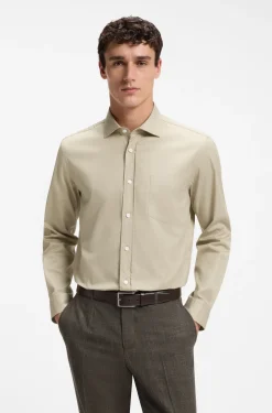 Casual-Fit Hemd aus Baumwolle mit Cutaway-Kragen