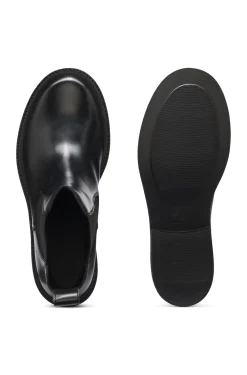 Chelsea Boots aus Leder mit goldfarbenem Double-B-Monogramm