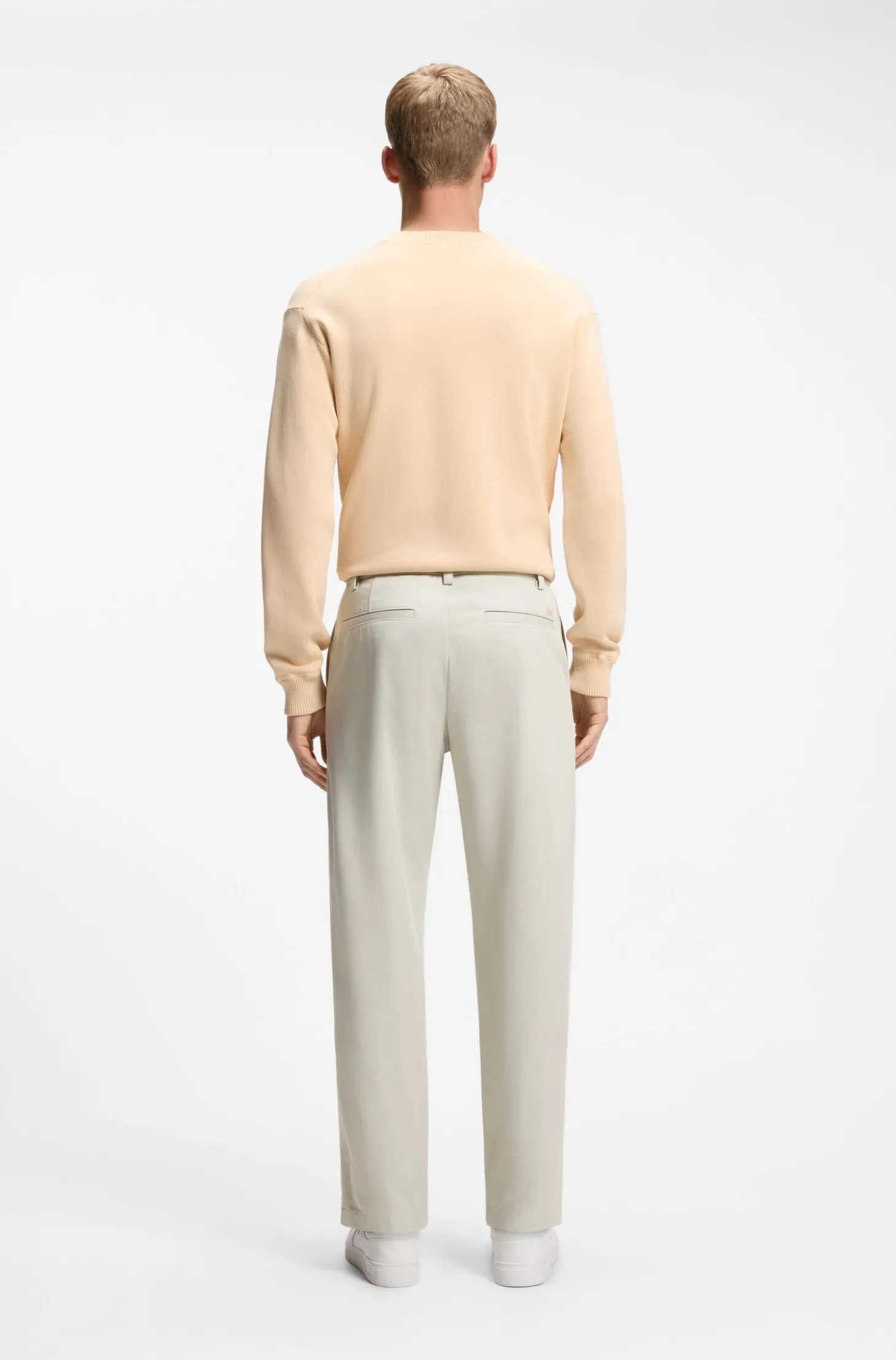 Chino aus Baumwoll-Mix mit Bundfalte und aufgesetzter Tasche
