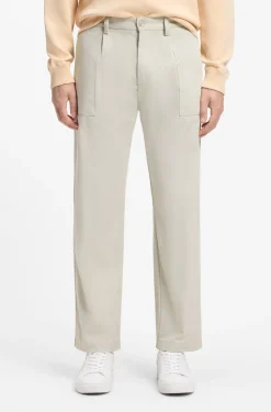 Chino aus Baumwoll-Mix mit Bundfalte und aufgesetzter Tasche