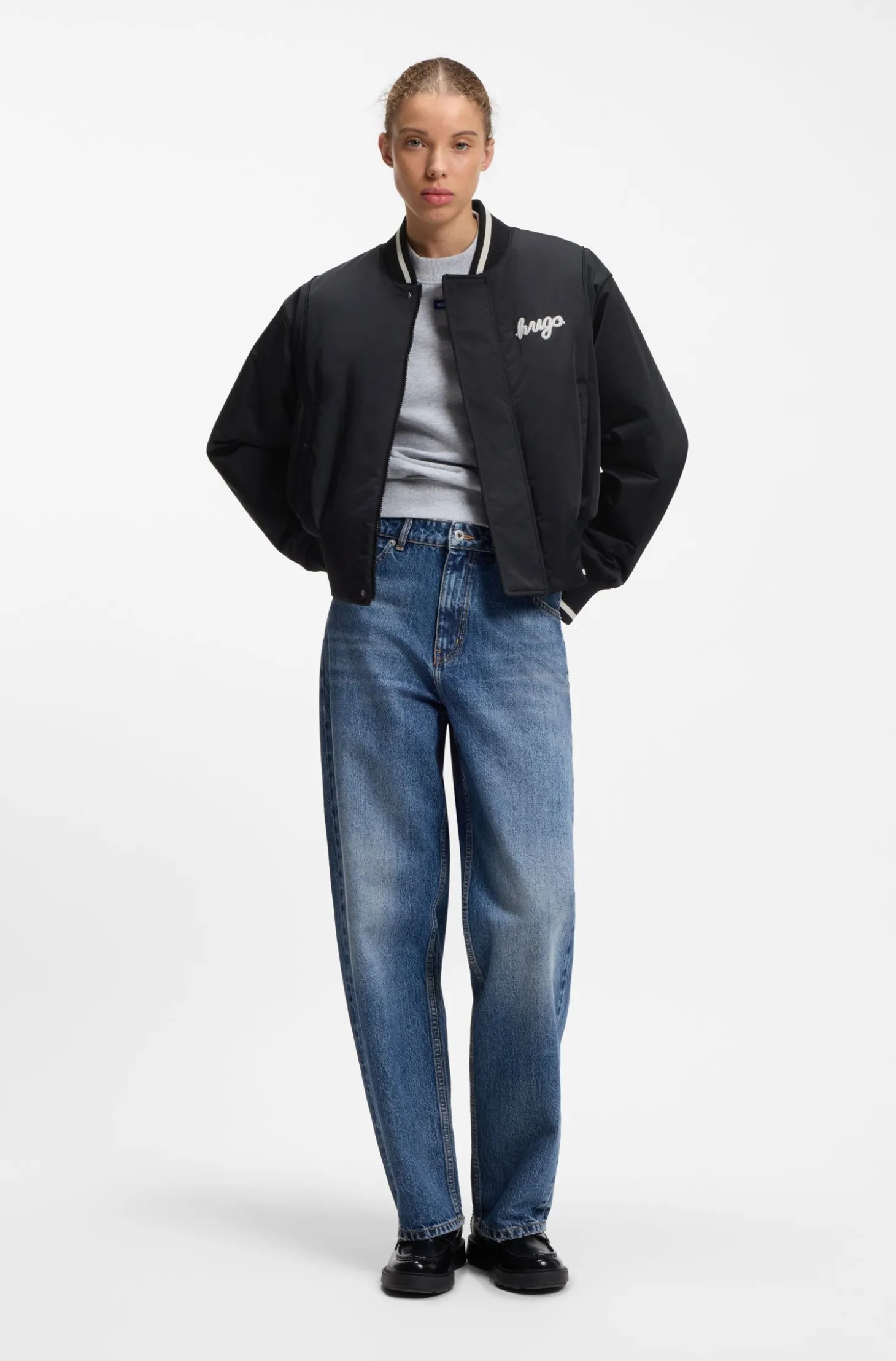College-Blouson aus Satin mit komfortabler Wattierung