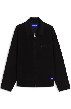 Cordjacke mit Reißverschluss und Brusttasche