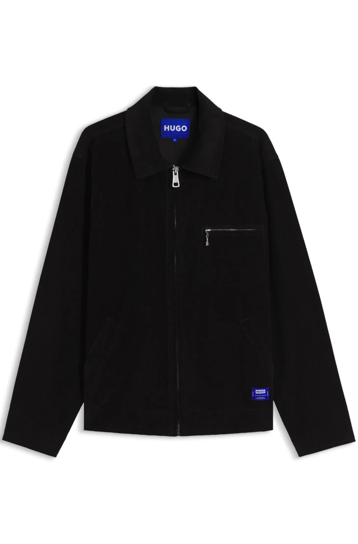 Cordjacke mit Reißverschluss und Brusttasche