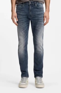 Delaware Schwarzblaue Slim-Fit Jeans aus bequemem Stretch-Denim