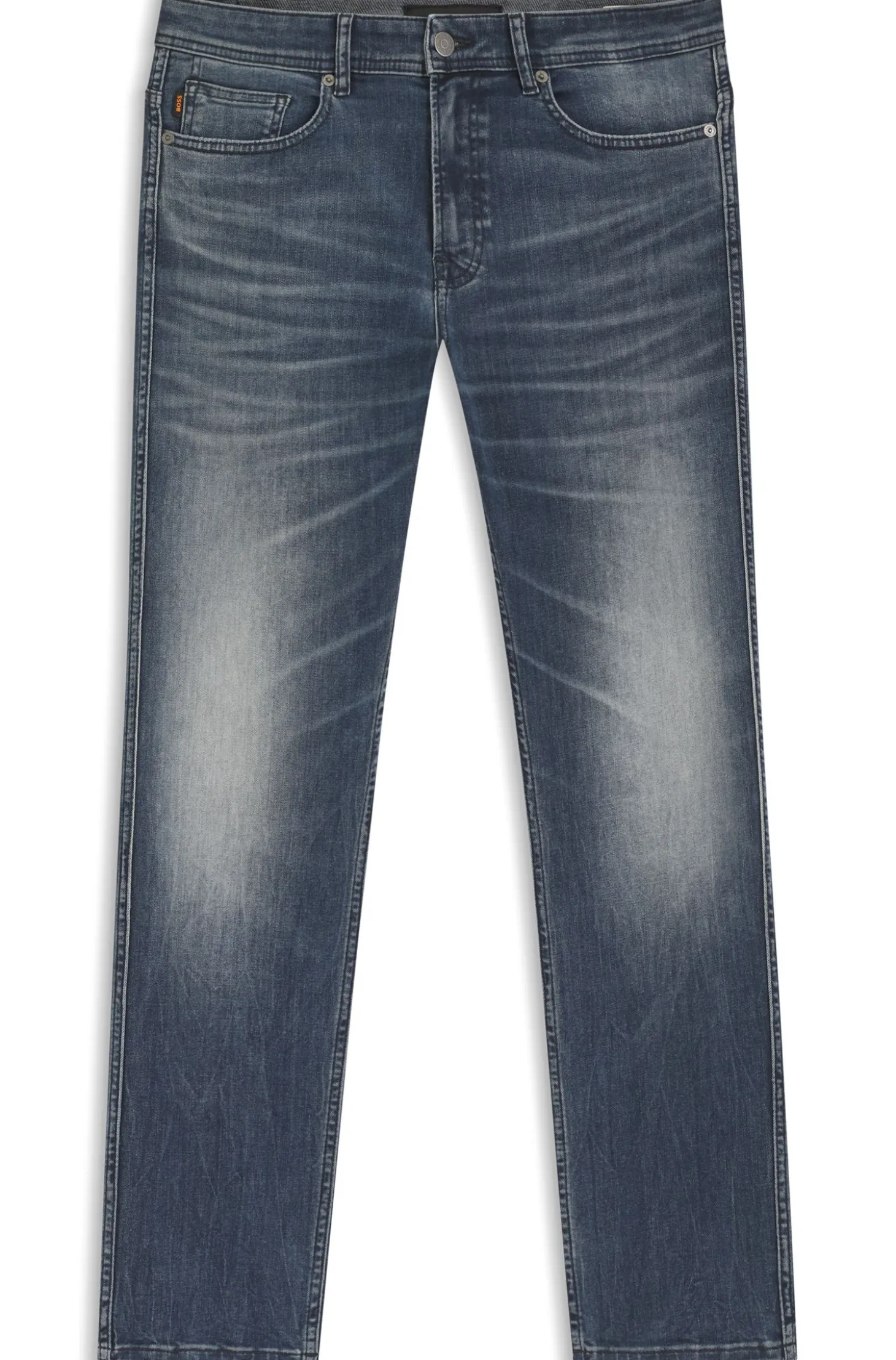Delaware Schwarzblaue Slim-Fit Jeans aus bequemem Stretch-Denim