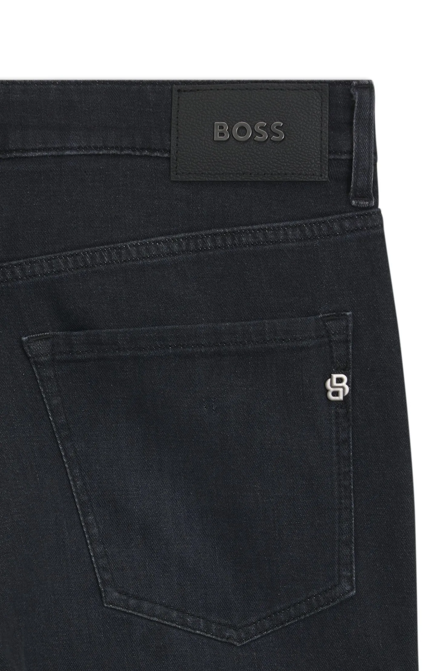 Delaware Schwarze Slim-Fit Jeans aus besonders softem italienischem Denim