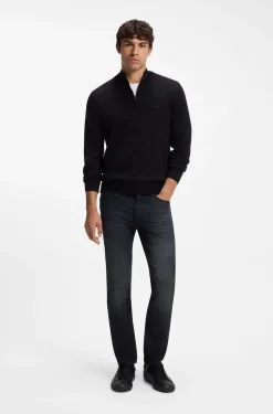 Delaware Schwarze Slim-Fit Jeans aus besonders softem italienischem Denim