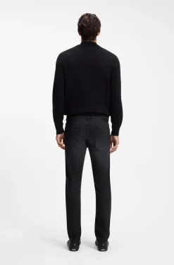 Delaware Schwarze Slim-Fit Jeans aus besonders softem italienischem Denim