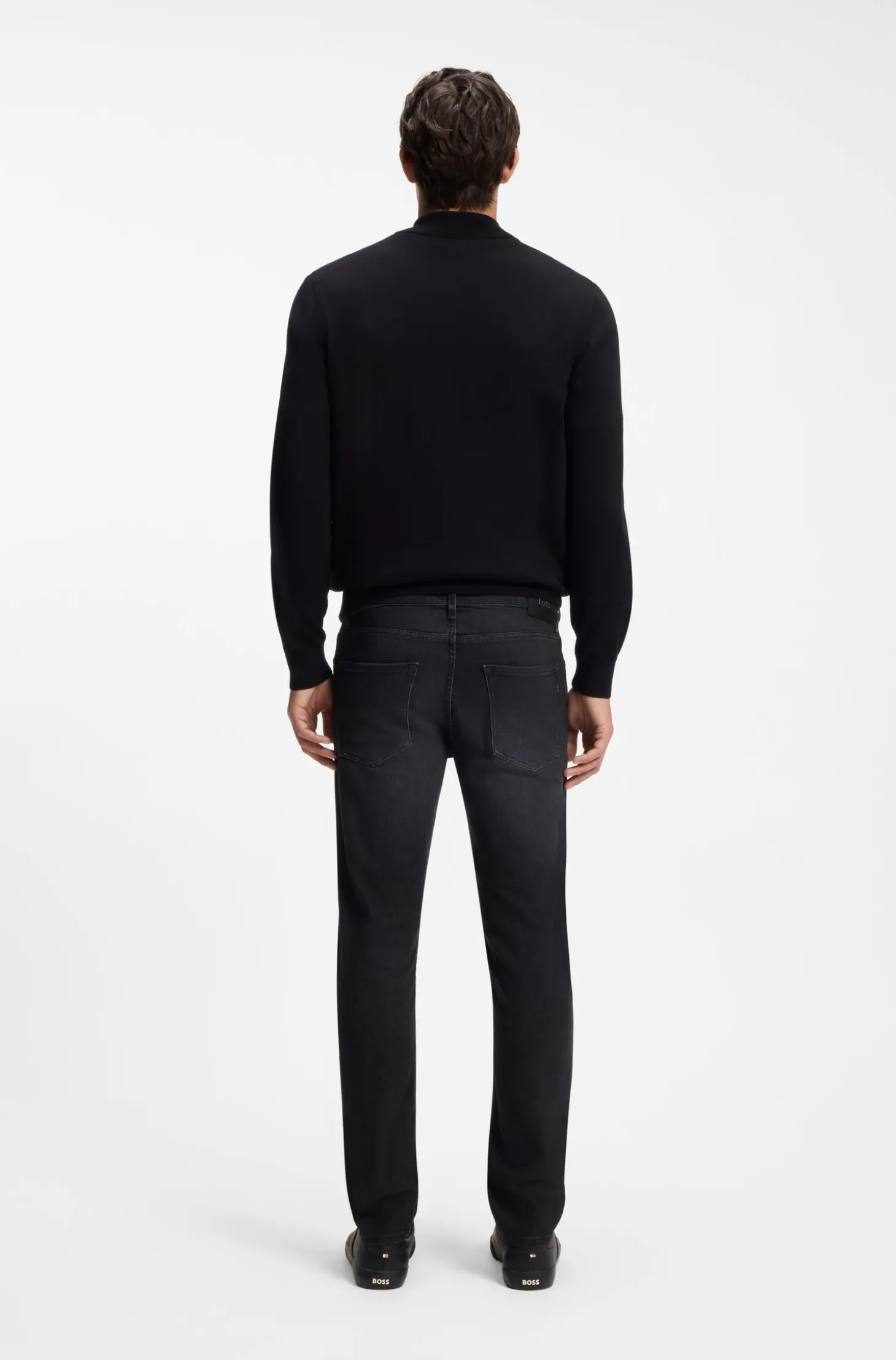 Delaware Schwarze Slim-Fit Jeans aus besonders softem italienischem Denim