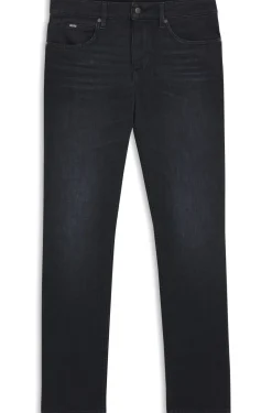 Delaware Schwarze Slim-Fit Jeans aus besonders softem italienischem Denim