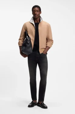 Delaware Schwarze Slim-Fit Jeans aus elastischem Baumwoll-Mix