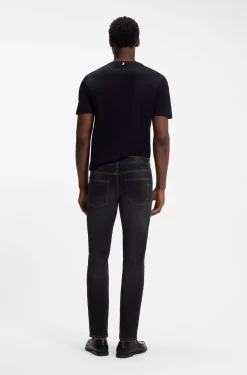 Delaware Schwarze Slim-Fit Jeans aus elastischem Baumwoll-Mix