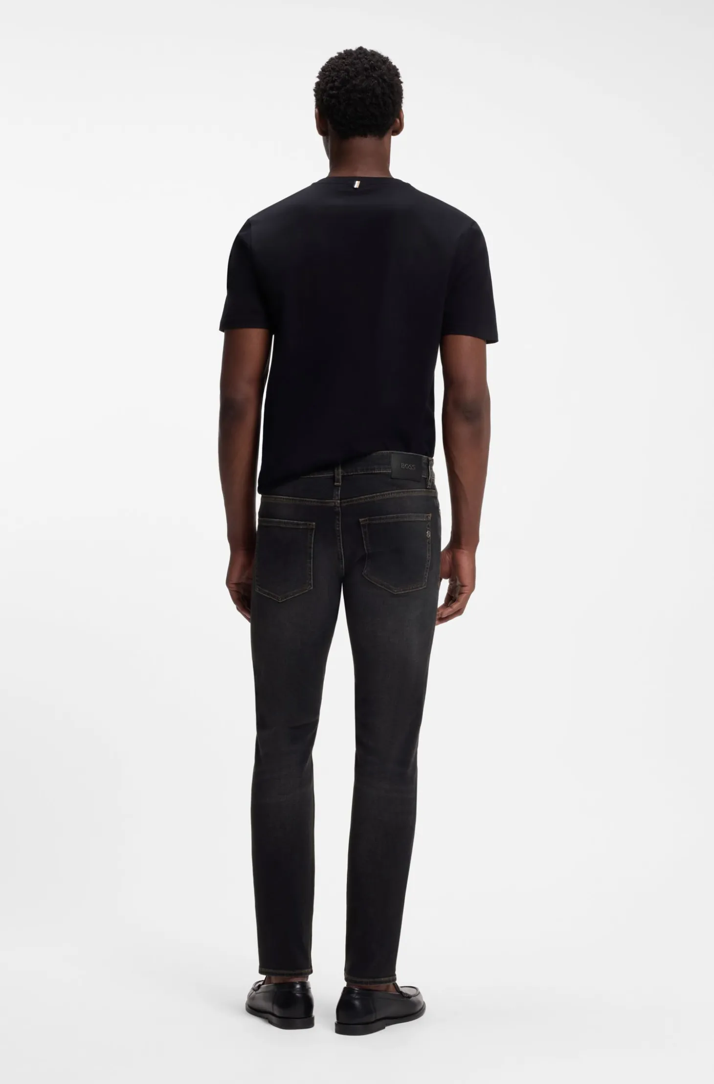 Delaware Schwarze Slim-Fit Jeans aus elastischem Baumwoll-Mix