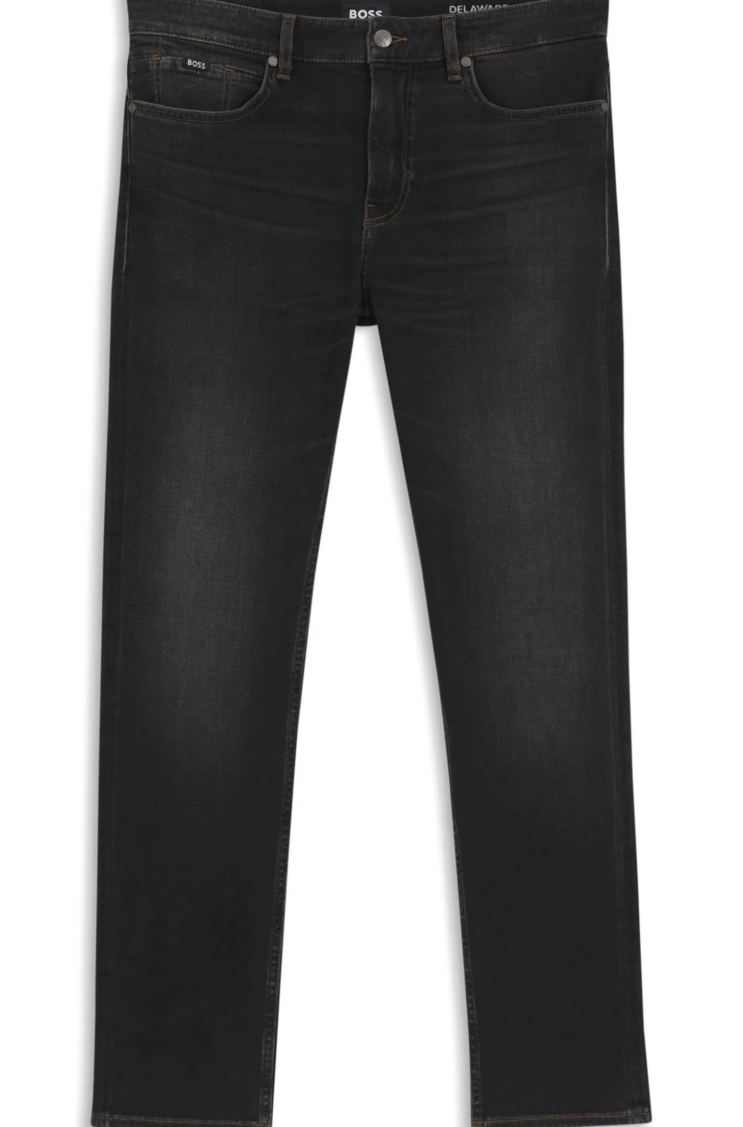 Delaware Schwarze Slim-Fit Jeans aus elastischem Baumwoll-Mix
