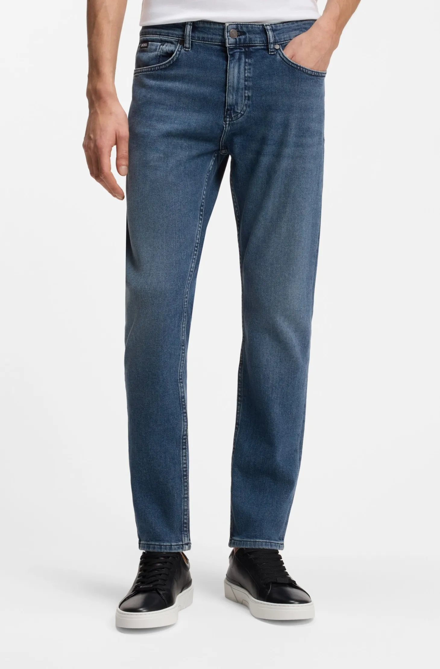 Delaware Slim-Fit Jeans aus bequemem blauem Stretch-Denim