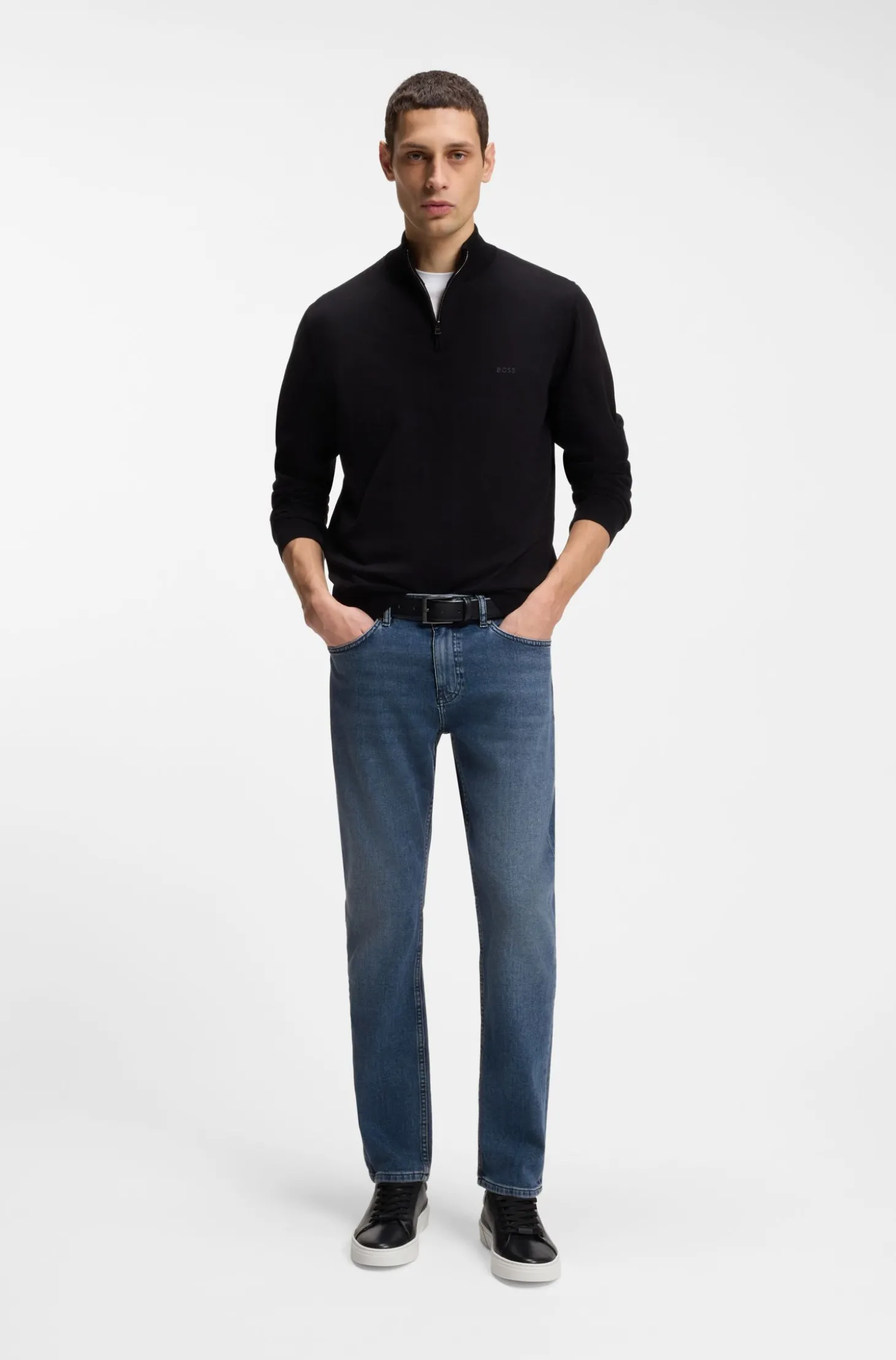 Delaware Slim-Fit Jeans aus bequemem blauem Stretch-Denim
