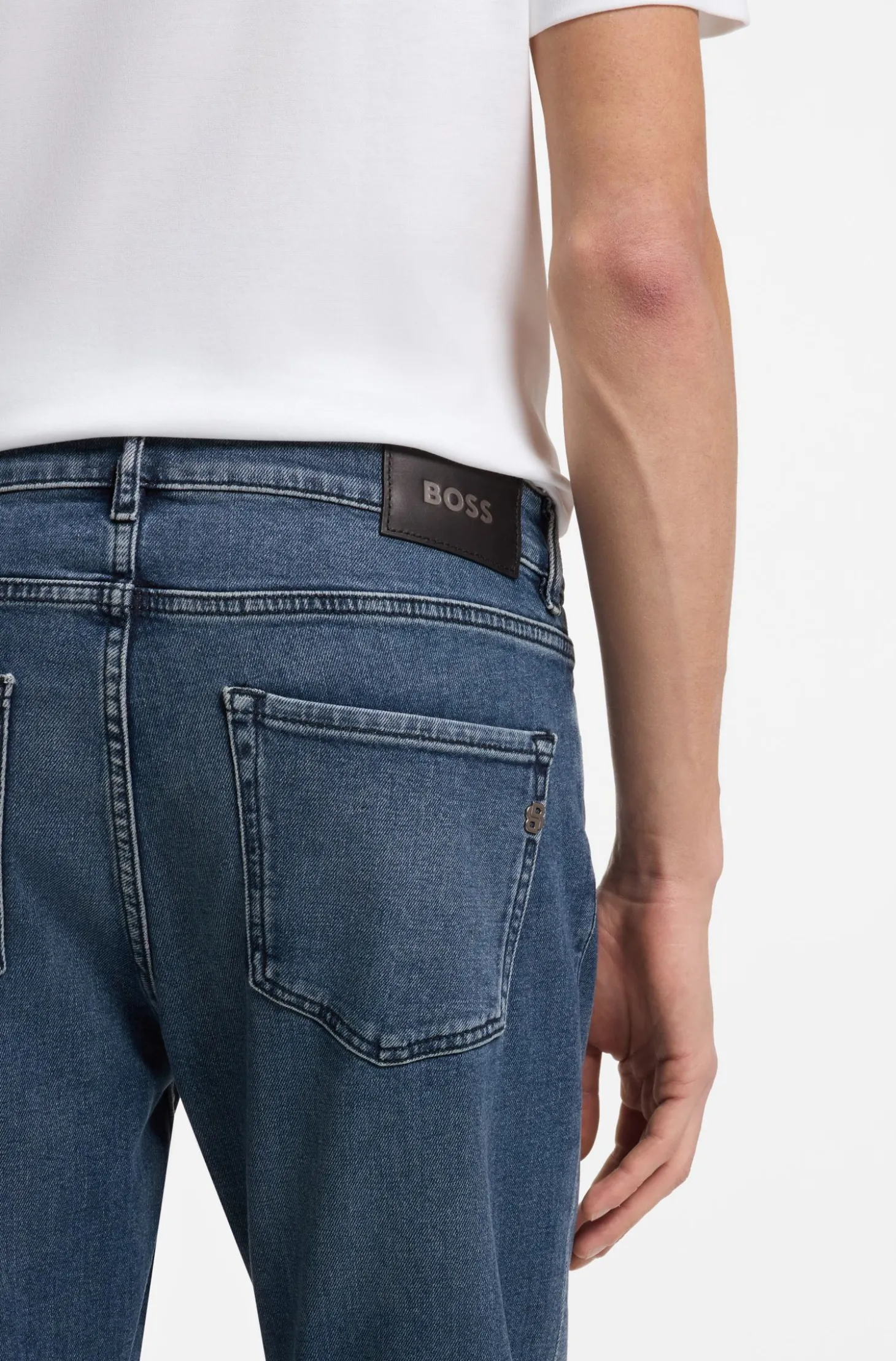 Delaware Slim-Fit Jeans aus bequemem blauem Stretch-Denim