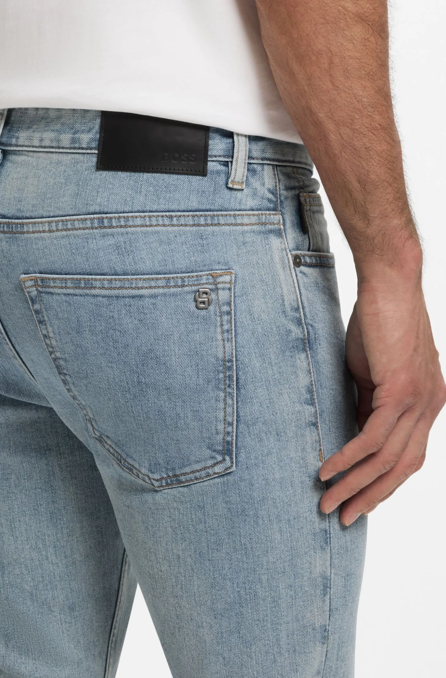 Delaware Slim-Fit Jeans aus bequemem blauem Stretch-Denim