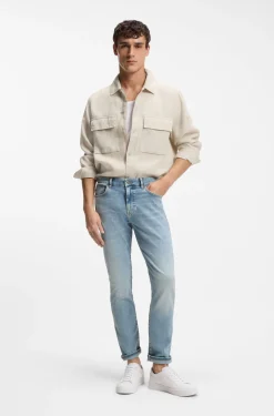 Delaware Slim-Fit Jeans aus blauem Soft-Motion-Denim
