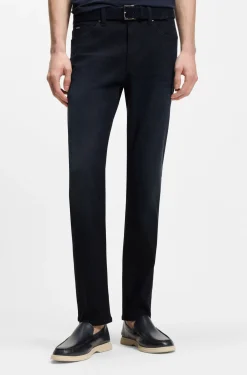 Delaware Slim-Fit Jeans aus blauem Knit Denim