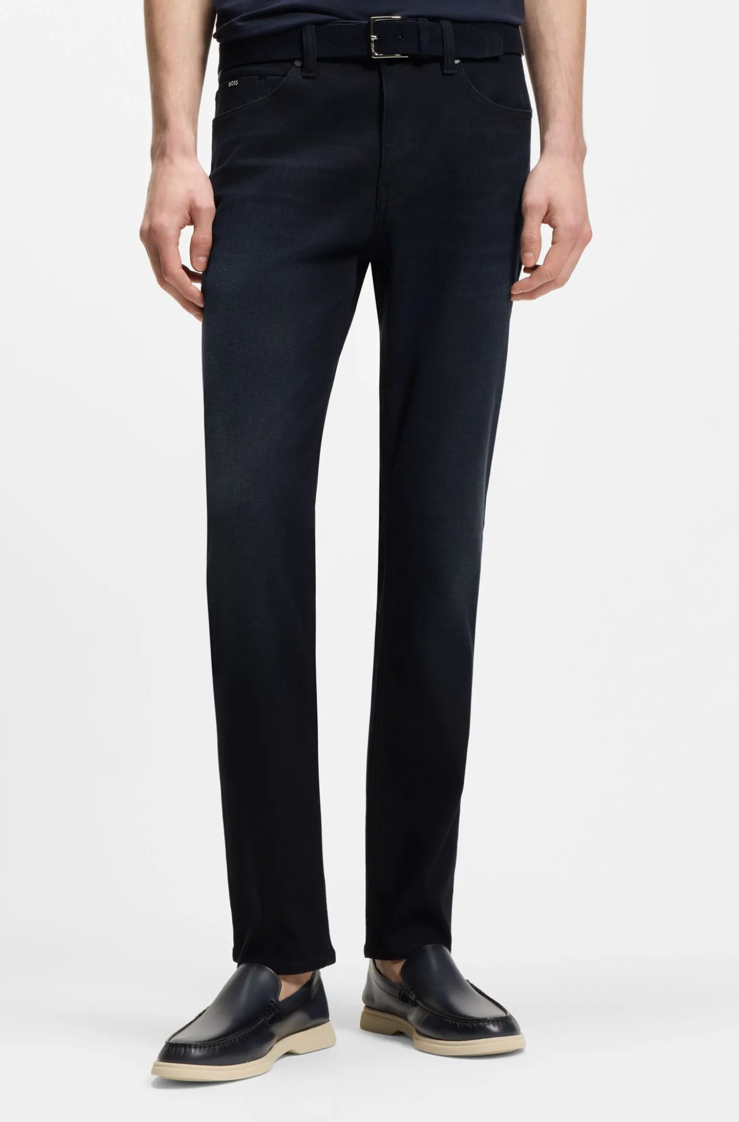 Delaware Slim-Fit Jeans aus blauem Knit Denim