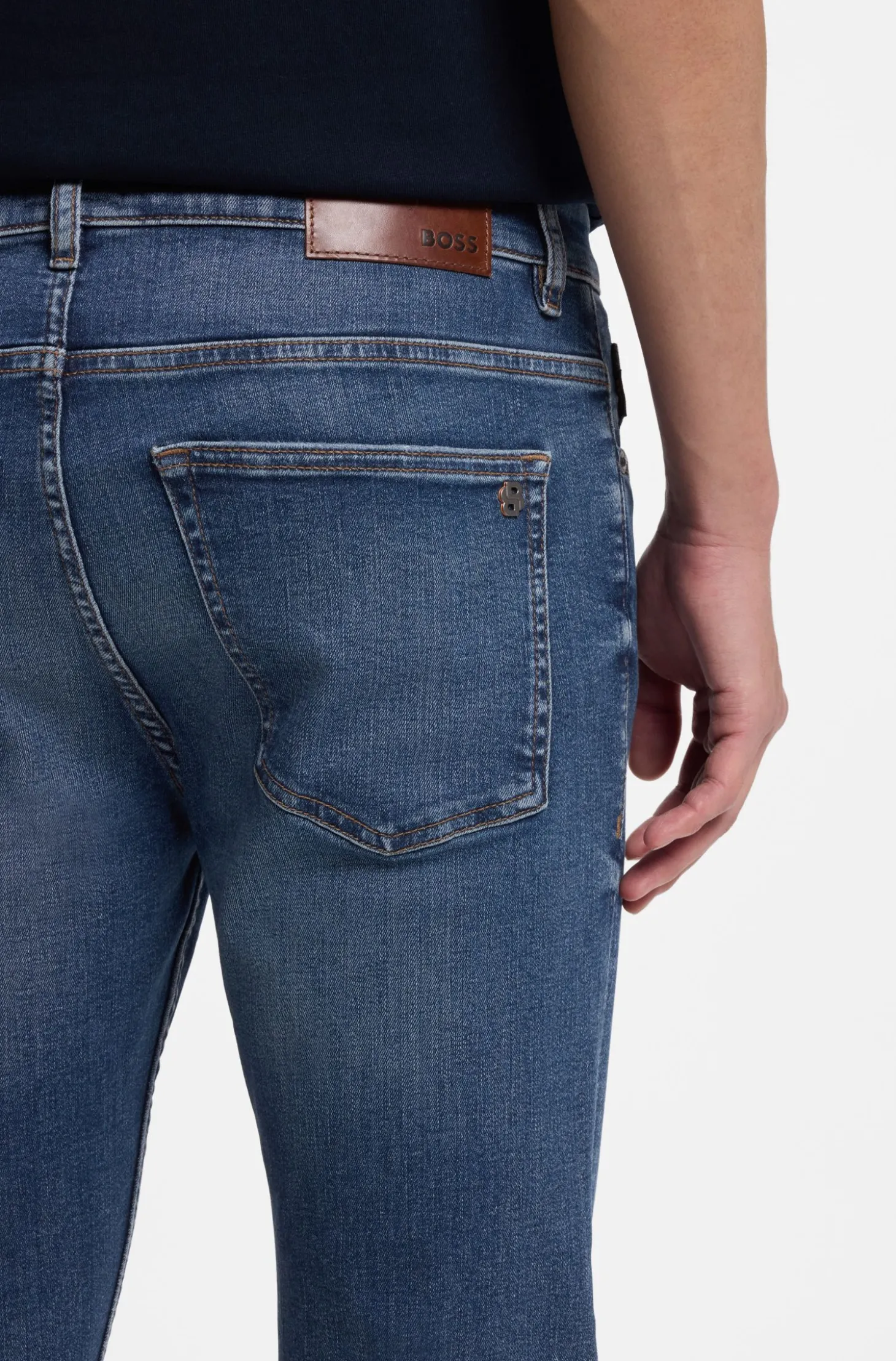 Delaware Slim-Fit Jeans aus blauem Super-Stretch-Denim