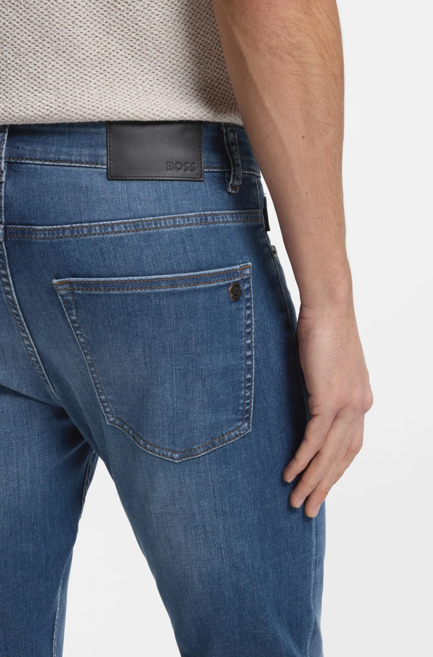 Delaware Slim-Fit Jeans aus blauem Soft-Motion-Denim