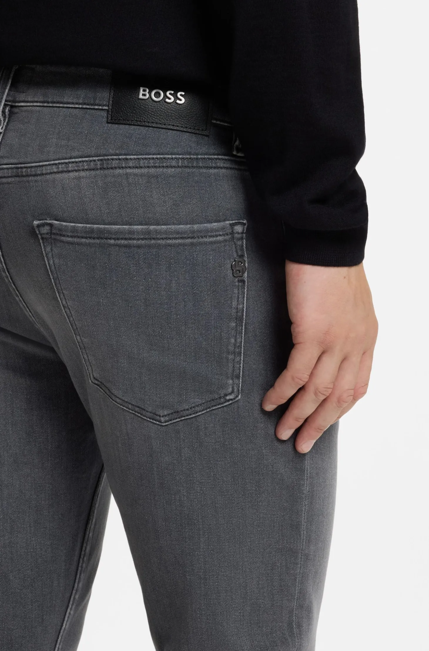 Delaware Slim-Fit Jeans aus grauem Stretch-Denim