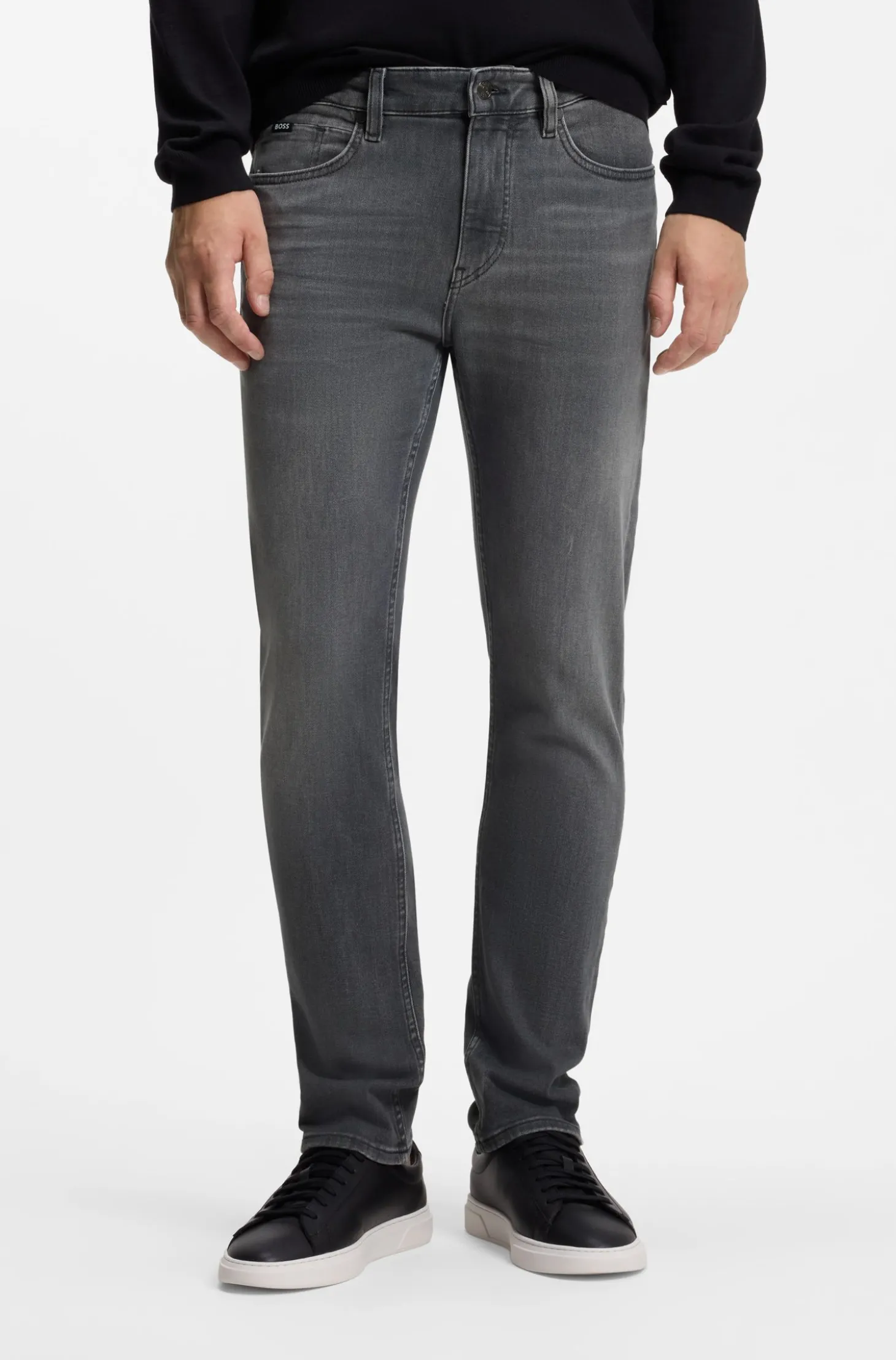 Delaware Slim-Fit Jeans aus grauem Stretch-Denim